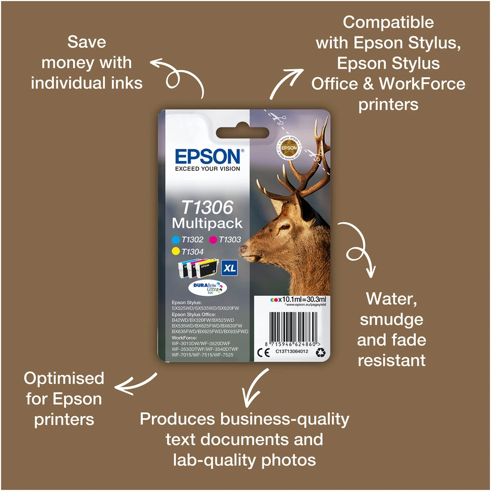 Epson T1304 rašalo kasetė, geltona