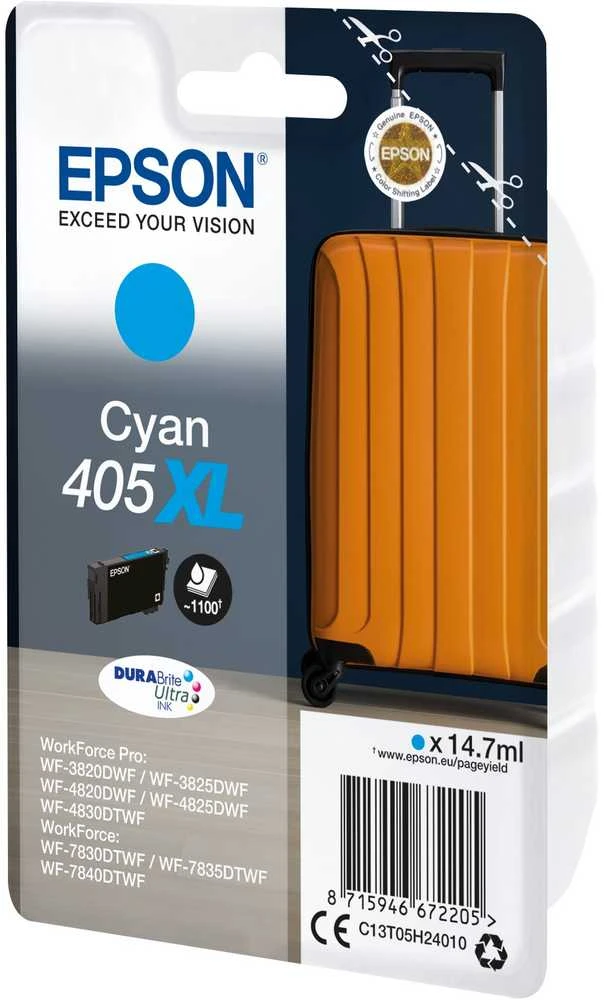 Epson 405XL (C13T05H24010) kasetė rašaliniams spausdintuvams, Žydra (1100 psl.)