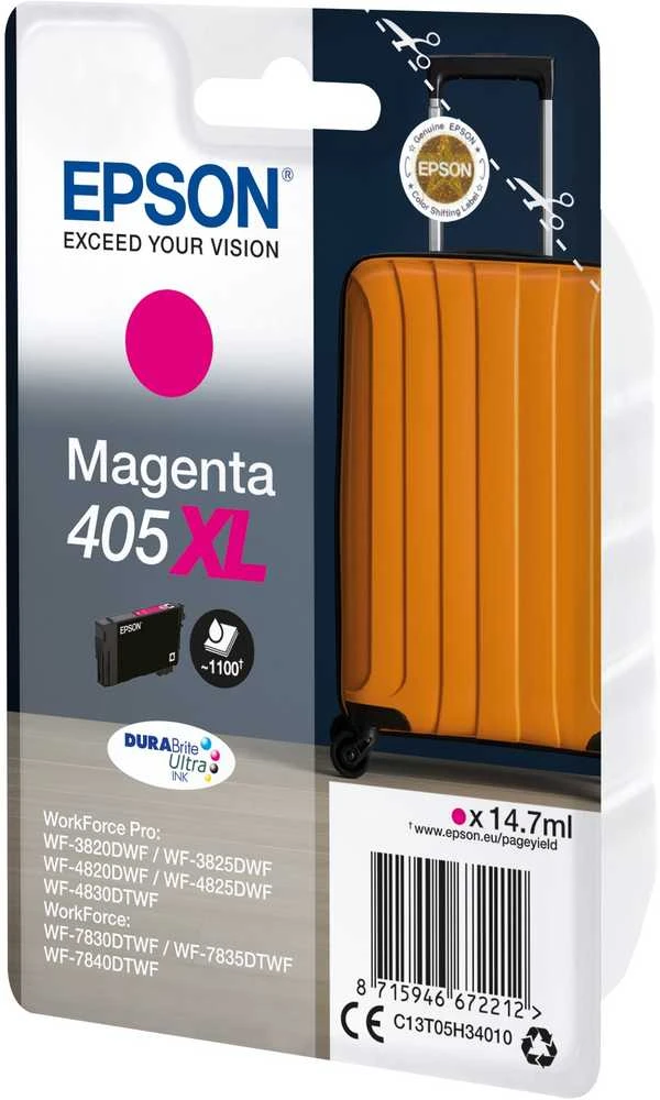 Epson 405XL (C13T05H34010) kasetė rašaliniams spausdintuvams, Purpurinė (1100 psl.)