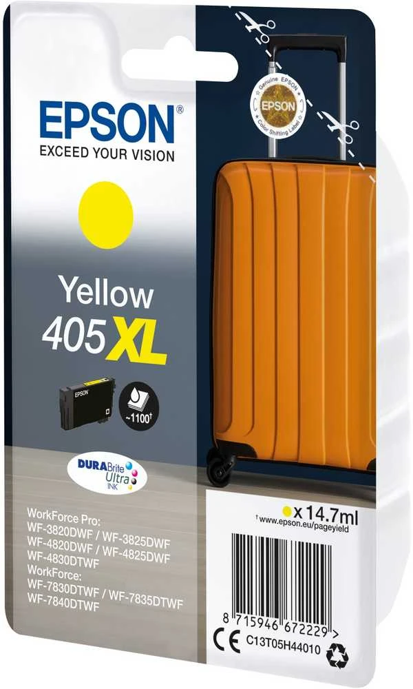Epson 405XL (C13T05H44010) kasetė rašaliniams spausdintuvams, Geltona (1100 psl.)