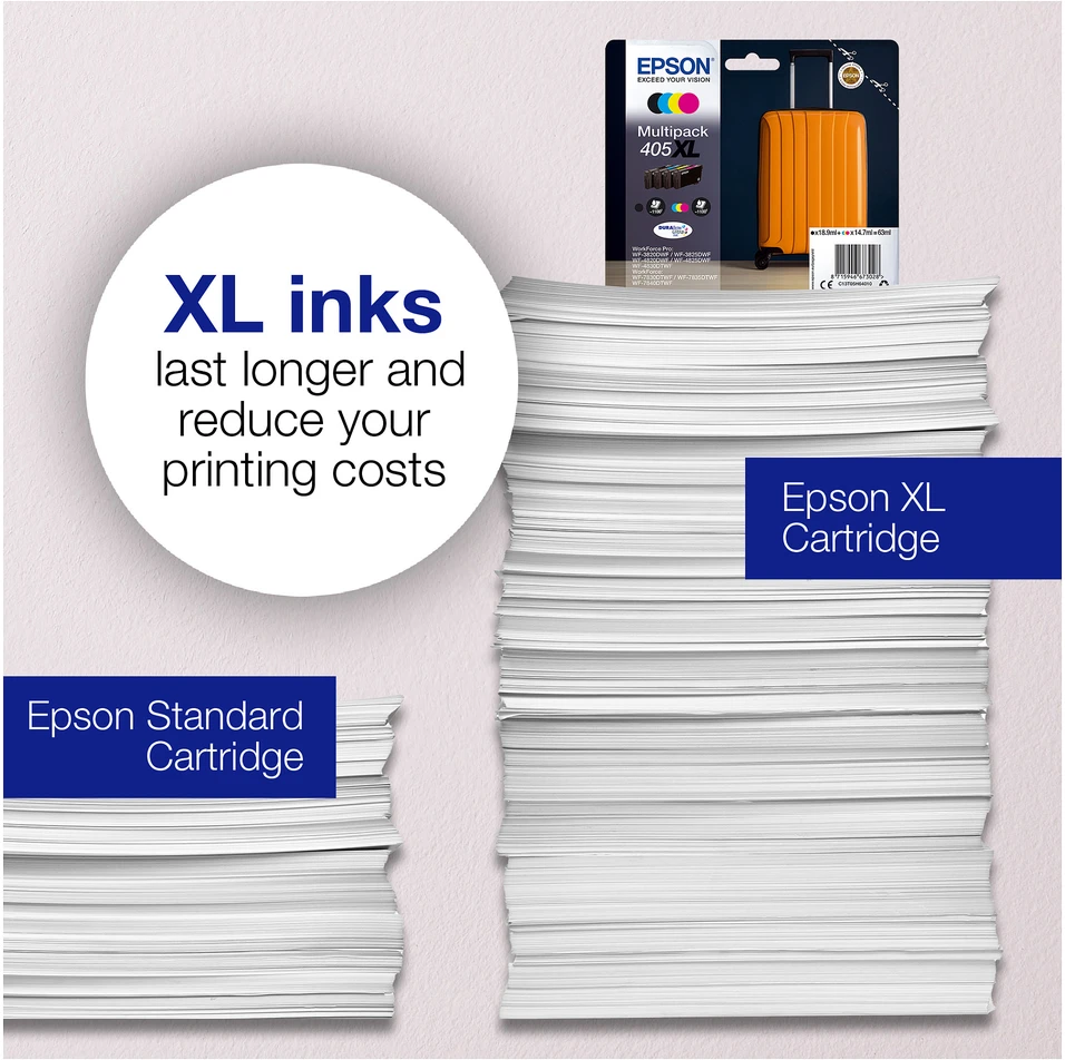 Epson 405XL (C13T05H44010) kasetė rašaliniams spausdintuvams, Geltona (1100 psl.)