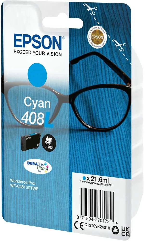 Epson DURABrite Ultra 408L | Rašalo kasetė | Žydra spalva