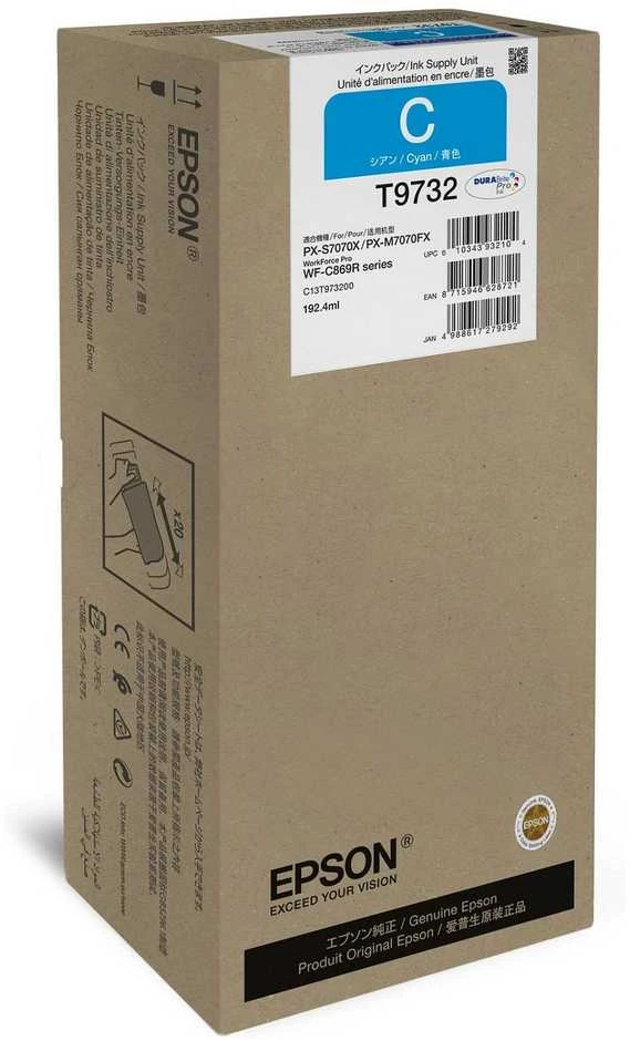 Epson WorkForce Pro WF-C869R XL rašalo tiekimo blokas | C13T97320N | Rašalo pakuotė | Žydra spalva