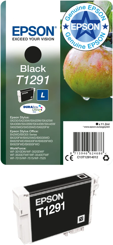 Epson Ink Cartridge T1291 BK Inkjet, Juodas