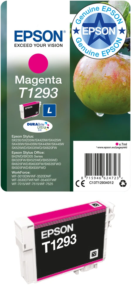 Epson T1293 rašalo kasetė, purpurinė