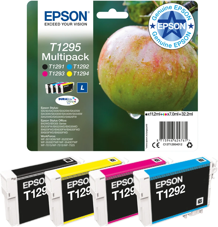 Epson Multipack 4-colours T1295 DURABrite Ultra | Ink Cartridge | Juodas, Cyan, Magenta, Geltona