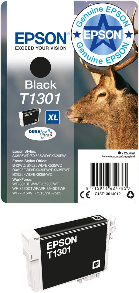 Epson T1301 rašalo kasetė, juoda