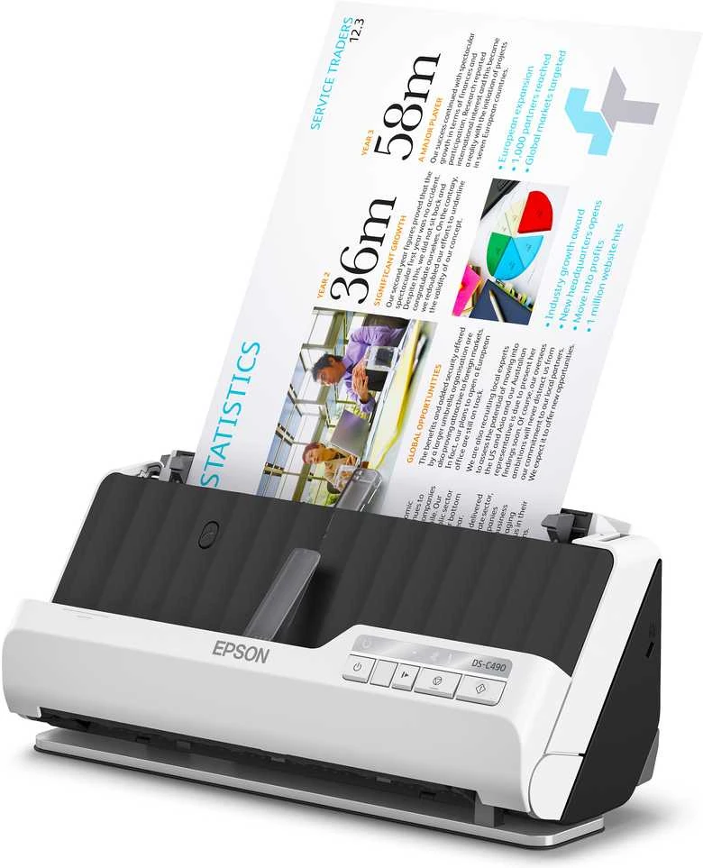 Skeneris Epson | Aukščiausios kokybės kompaktiškas skaitytuvas | DS-C490 | Lakštinis | Laidinis