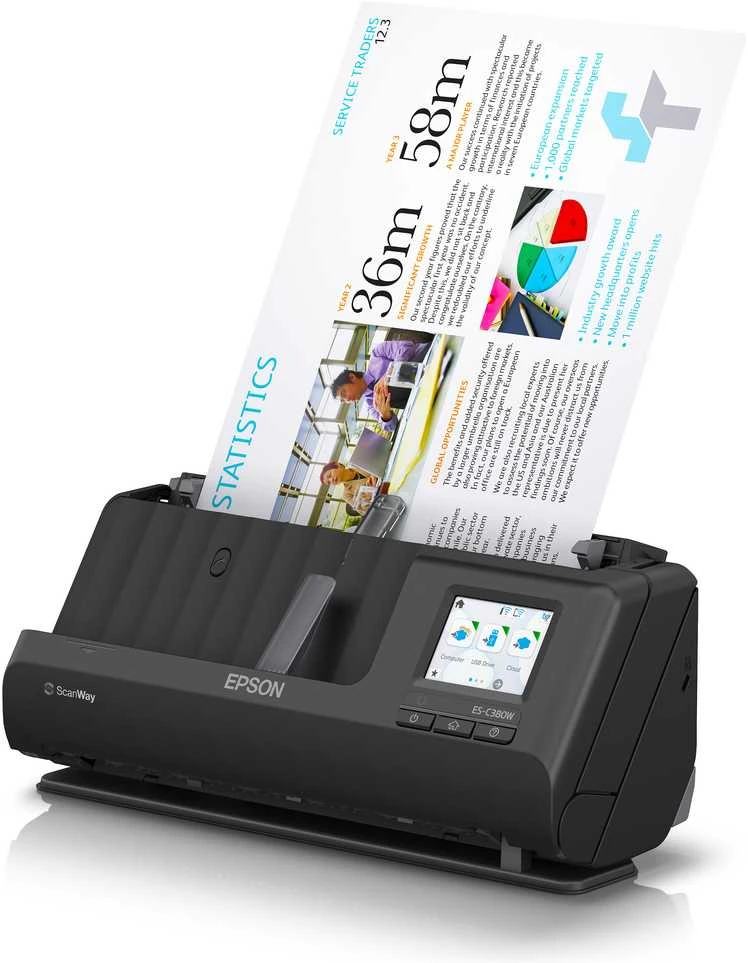 Skeneris Epson | Kompaktiškas tinklo skaitytuvas | ES-C380W | Lakštinis | Bevielis