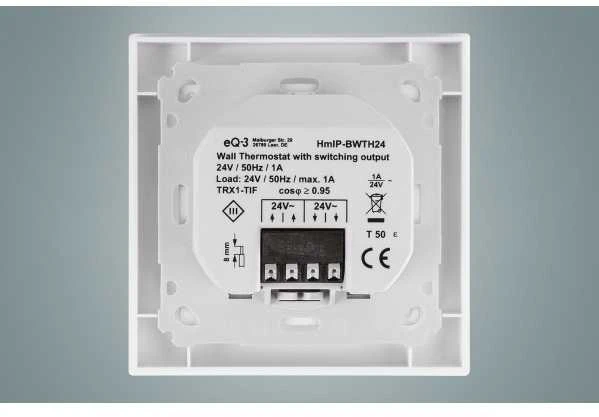 Homematic IP sieninis termostatas su perjungimo išėjimu - firminiams jungikliams, 24 V