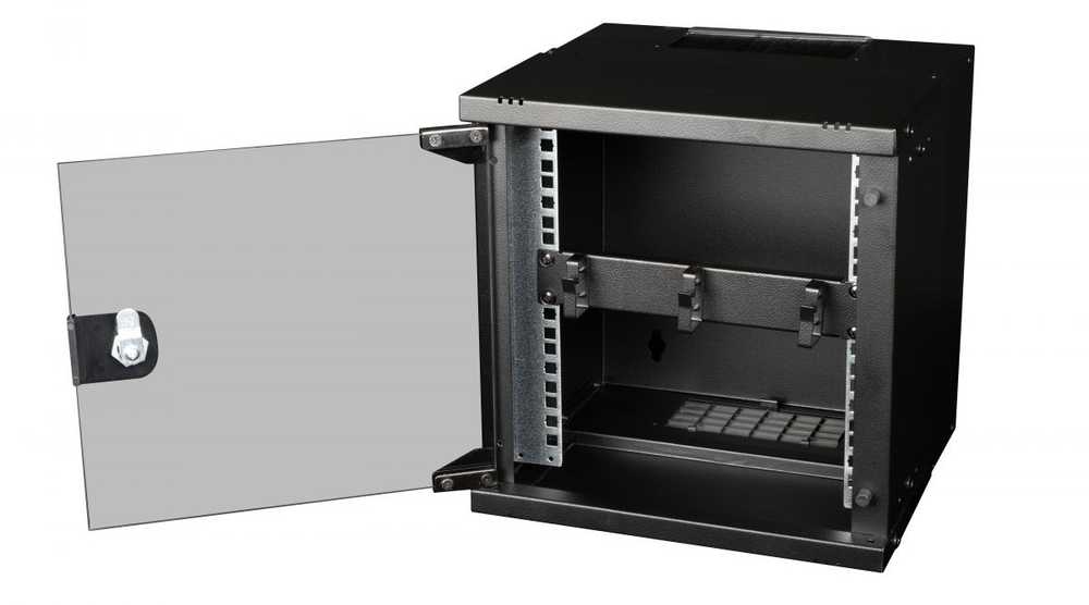 Organizer Equip Equip 10'' Kabeldurchführung mit Ringeinsatz, 1U juodas