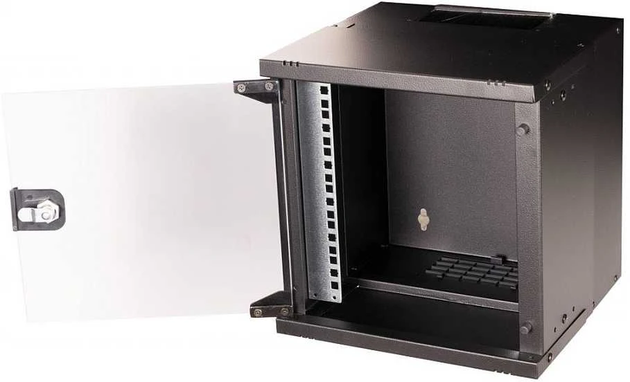Equip Equip Prie sienos montuojamas korpusas 10" 06U 300x300 mm stiklinės durys juodos