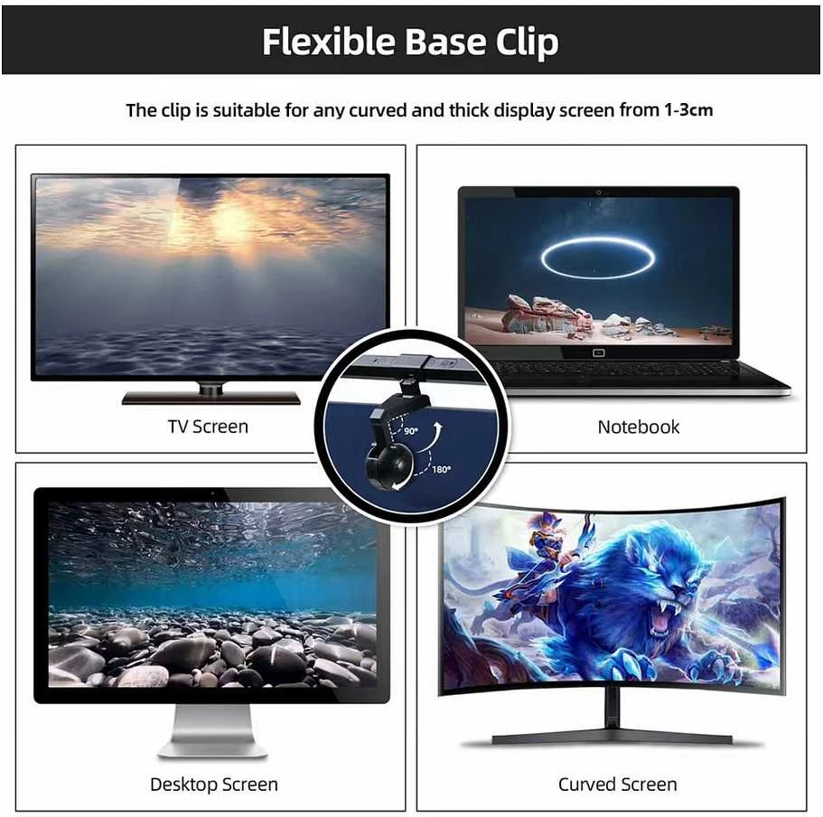 Pakabinamas šviestuvas Įrengti Equip Monitorius USB LED lempa su jutikliniu valdymu, pritemdomas ALU