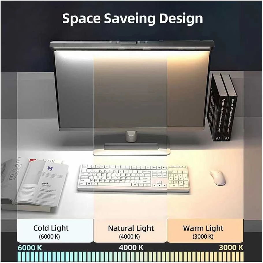 Pakabinamas šviestuvas Įrengti Equip Monitorius USB LED lempa su jutikliniu valdymu, pritemdomas ALU