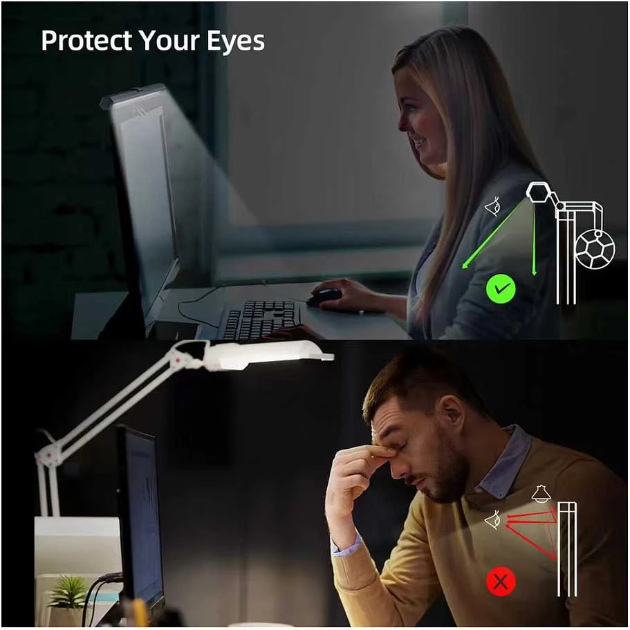 Pakabinamas šviestuvas Įrengti Equip Monitorius USB LED lempa su jutikliniu valdymu, pritemdomas ALU