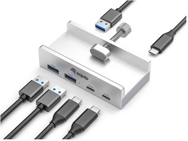 HUB USB Equip 128967 USB šakotuvas ir koncentratorius USB 3.2 Gen 1 (3.1 Gen 1) Type-A 5000 Mbit/s Aliumininis