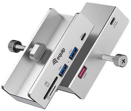 HUB USB Equip Equip 128968 huby i koncentratory USB 3.2 Gen 1 (3.1 Gen 1) Type-A 5000 Mbit/s Aliuminio