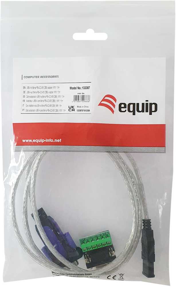 Equip USB įrangos adapteris USB-A -> serijinis RS422/RS485 St/St FTDI 1.5 m (133387)