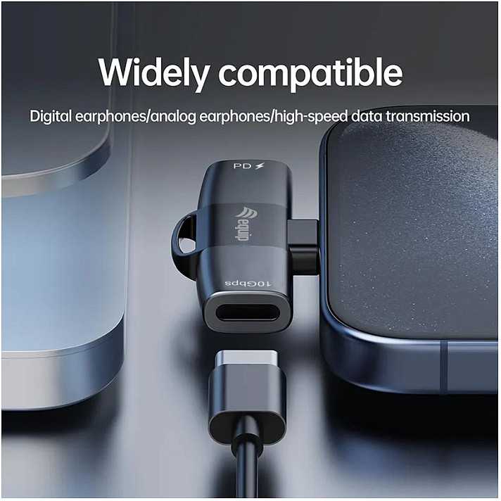 Adapteris USB Equip USB-C - USB-C x2 Pilka (133479)