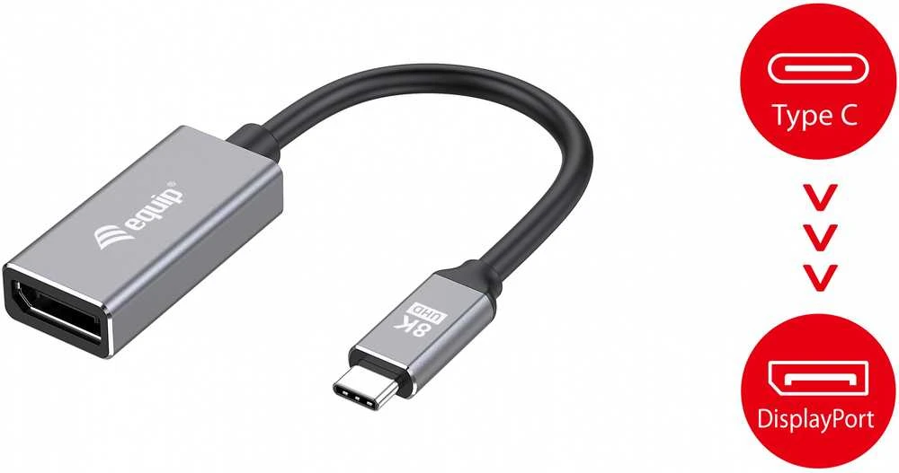 USB-C į DisplayPort 8K adapteris su laidu