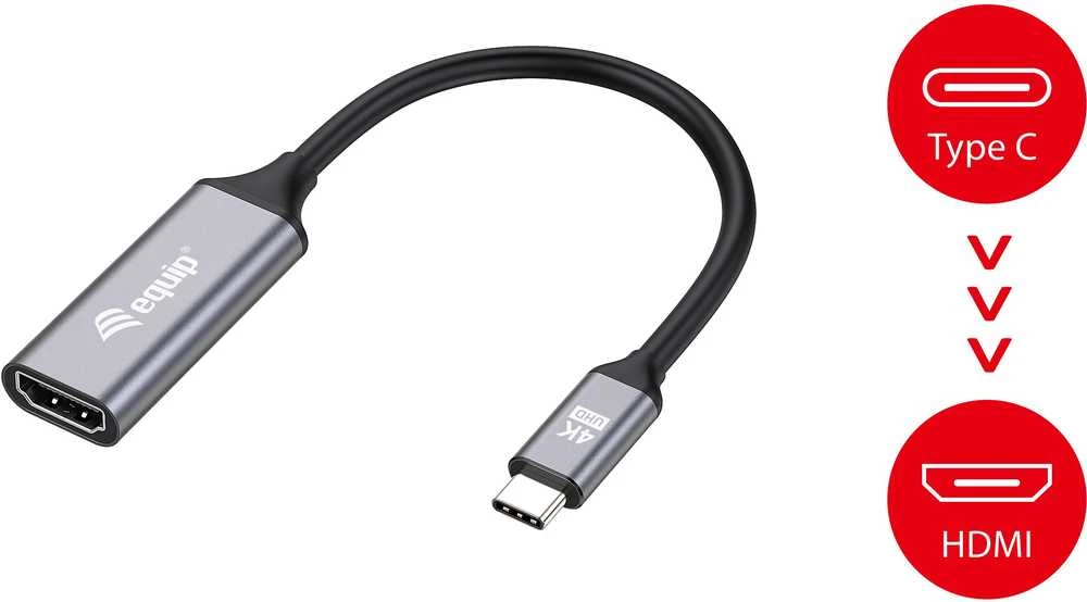 USB-C į HDMI adapteris 4K60Hz su vaizdine jungčių schema