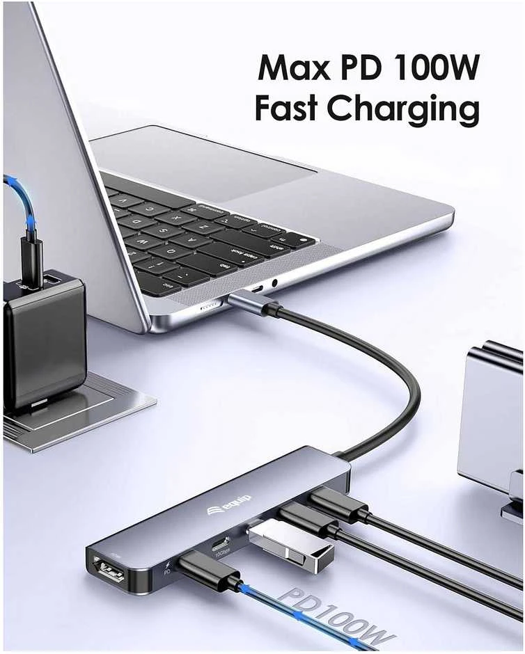 Equip USB-C doko stotelė su PD 100W krovimo funkcija