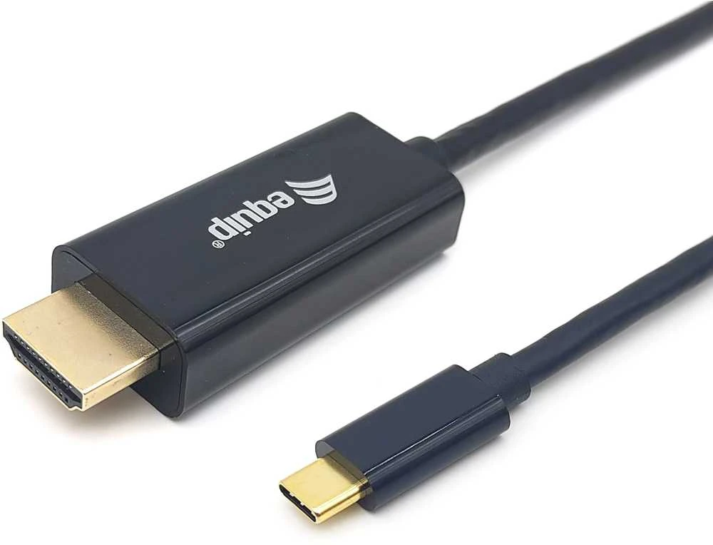 Juodas USB-C į HDMI 1 metro kabelis