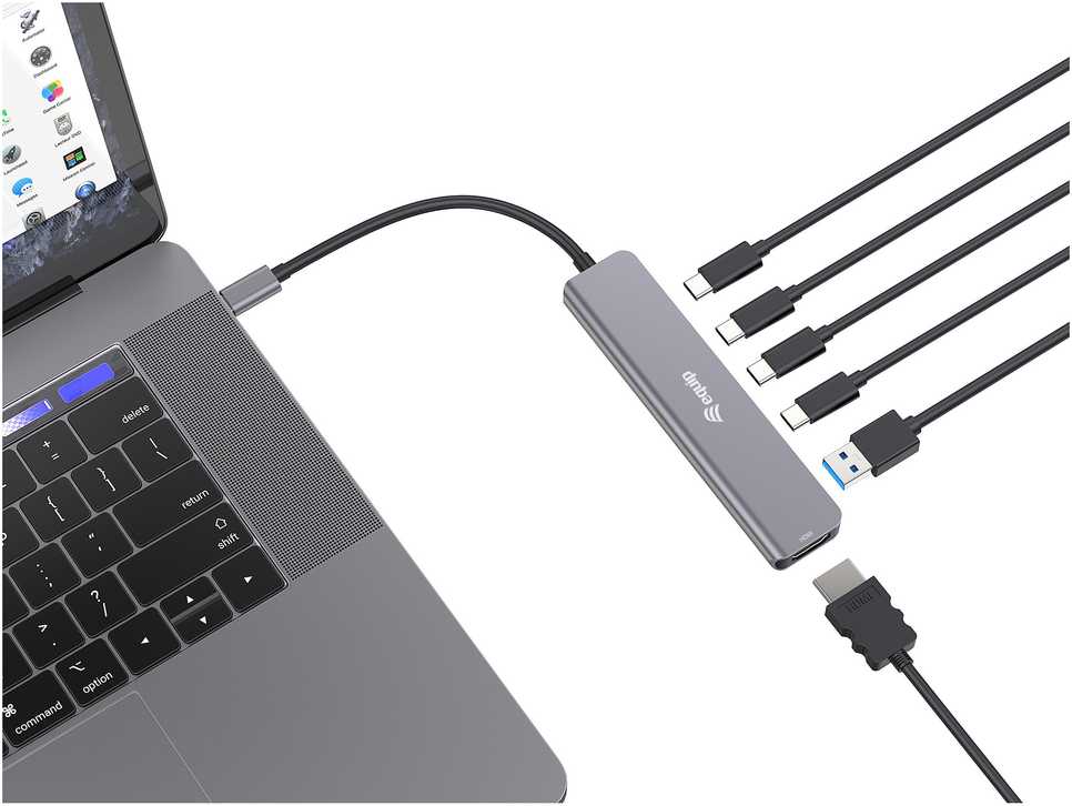 Stacja/replikator Equip Equip 133500 doko stotelė Przewodowa USB 3.2 Gen 1 (3.1 Gen 1) Type-C Pilka