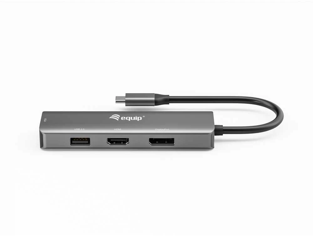 Equip 133485 USB ekrano adapteris 3840 x 2160 pikseliai Juoda, Sidabras