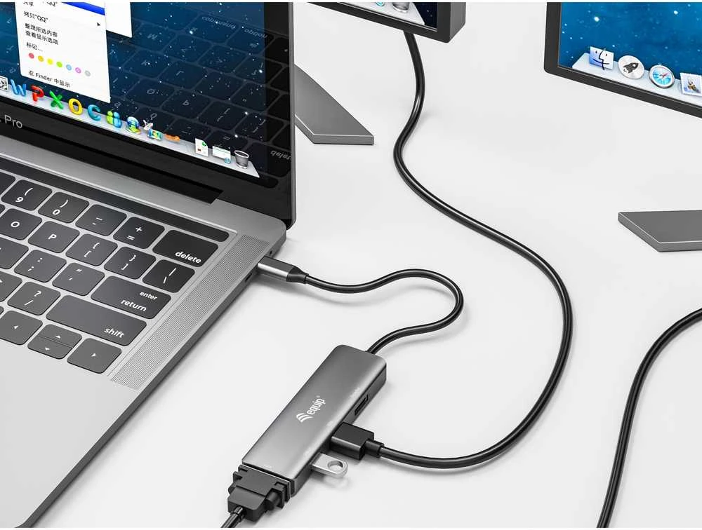 Equip 133485 USB ekrano adapteris 3840 x 2160 pikseliai Juoda, Sidabras