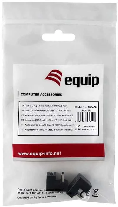 Adapteris USB Equip 133476 USB-C - USB-C Juodas (133476)