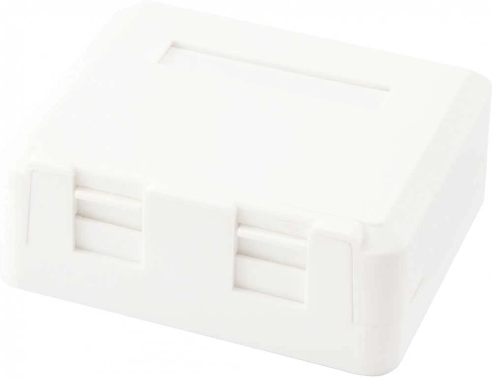 Equip Equip Aufputzdose 2x Keystone Jack mit Abdeckung baltas