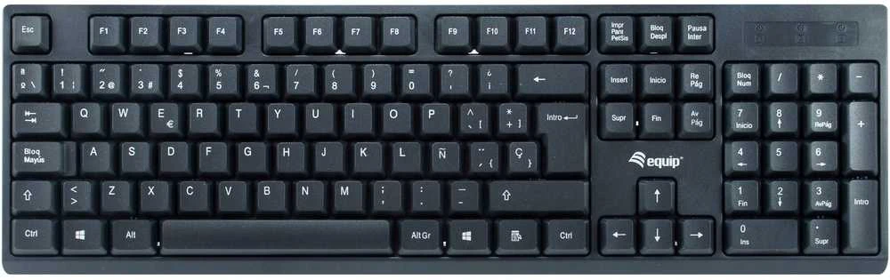 Klaviatūra ir pelė Equip 245221 klaviatūra Dołączona myszka RF belaidė QWERTY hiszpański Juodas