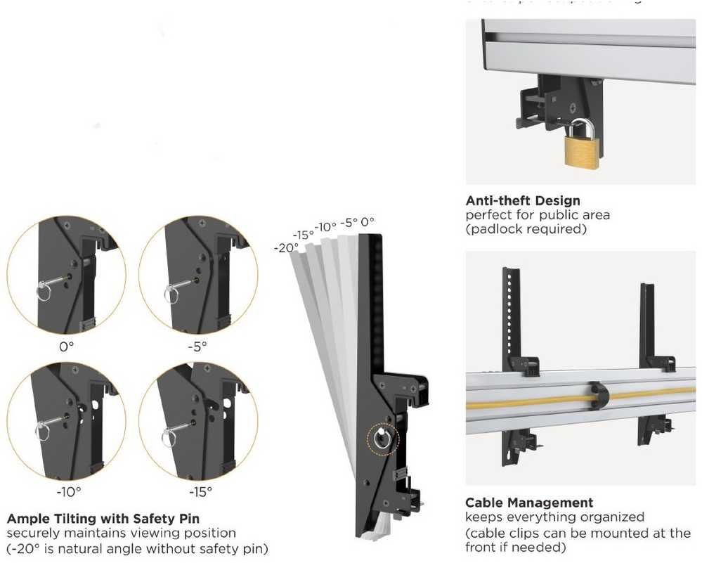 Laikiklis Equip Equip Deckenhalterung 45''-50''/3TFT je 50kg 1Gelenk neig. sw (Speditionsversand)