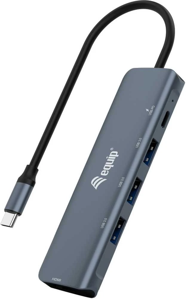 Adapteris AV Equip Equip Dock USB-C->HDMI,3xUSB3.0,100WPD 4K30Hz 0.25m gr