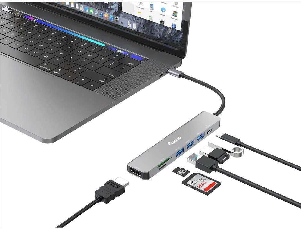 Equip USB-C daugiafunkcis adapteris veikime