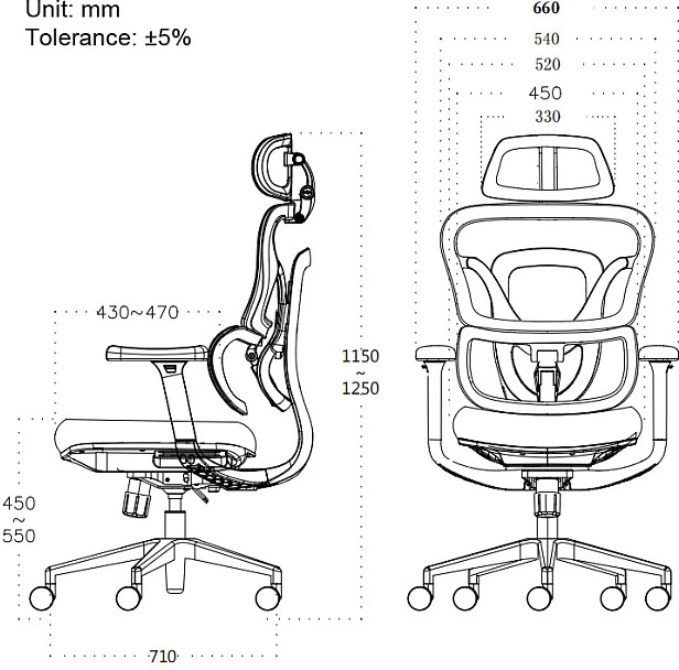Equip ergonominė biuro kėdė + galvos atrama / porankiai + SFS juoda Lite mažmeninė prekyba