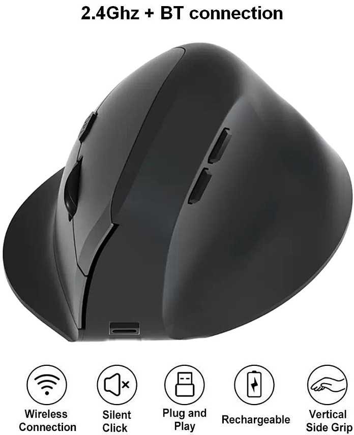 Pelė Equip DM 2.4GHz+BT 6 Przycisk Prawa Juodas (245120)