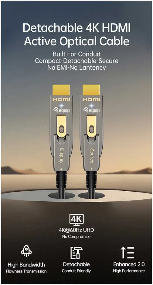 Equip 119471 HDMI kabelis 10 m HDMI Type-A/HDMI Type-D Juoda