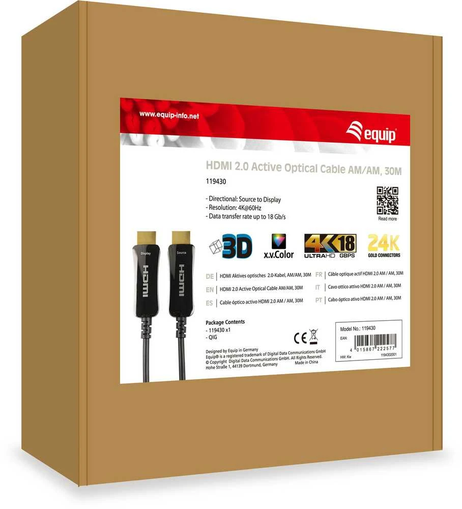 Equip HDMI optinio kabelio pakuotė