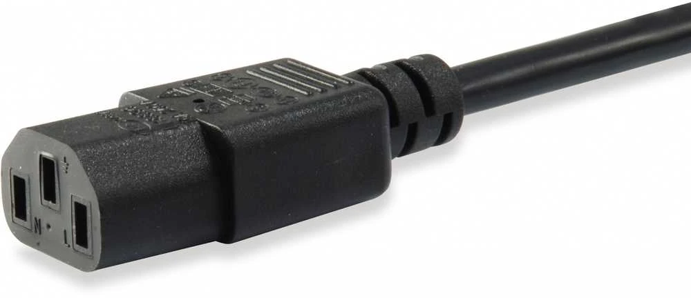 „Equip“ maitinimo kabelis CEE 7/7 90°->C13 St/Bu juodas 3,00 m PVC polietileno maišelyje