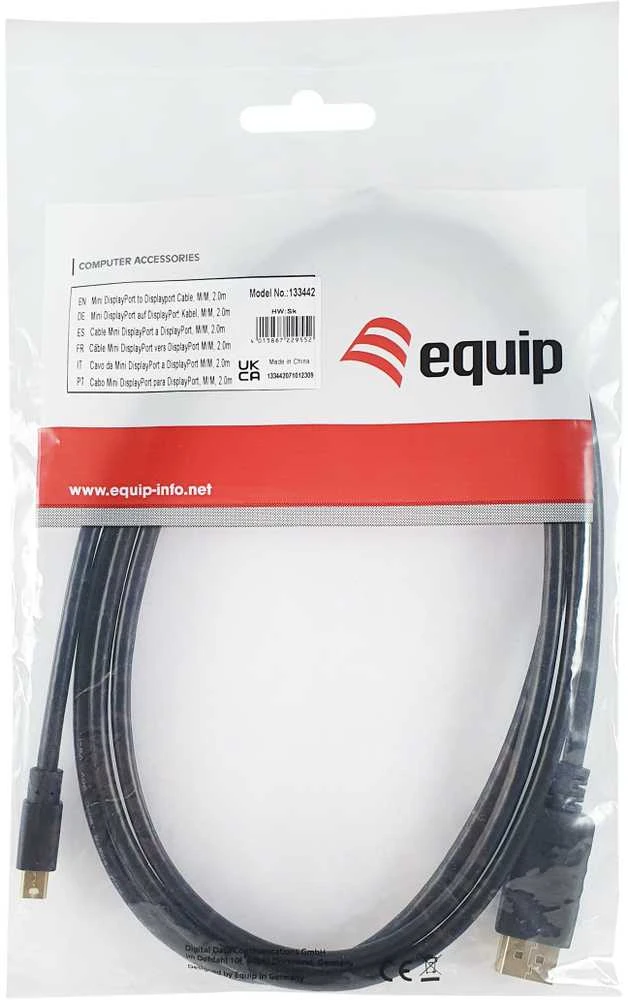 Mini DisplayPort į DisplayPort kabelis 2m pakuotėje
