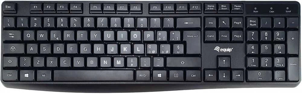 Equip Kabelgebundene Klaviatūra su USB jungtimi juodas. italieni