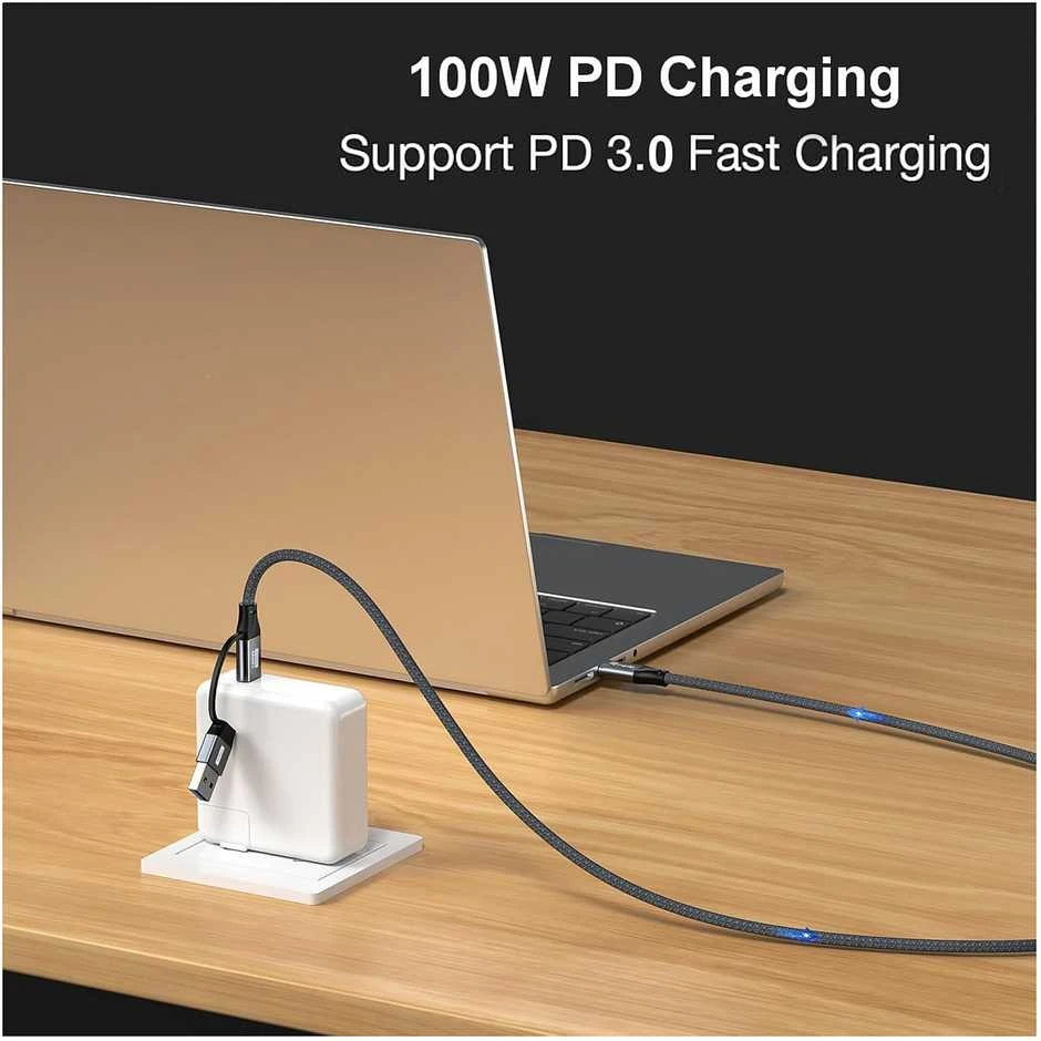 Kabelis USB Equip USB-A + USB-C - USB-C 2 m Juodas (128432)