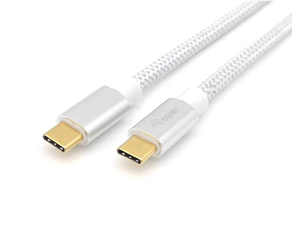 USB kabelis Equip USB-C - USB-C 1 m Balta (128356)