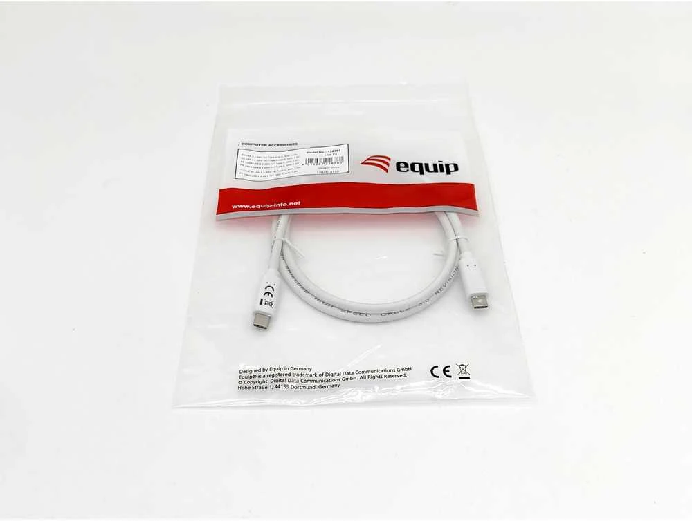 USB kabelis Equip USB-C - USB-C 2 m Balta (128362)
