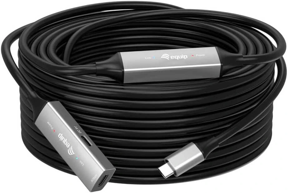 Equip 133358 USB kabelis USB 3.2 Gen 1 (3.1 Gen 1) 15 m USB C Juoda