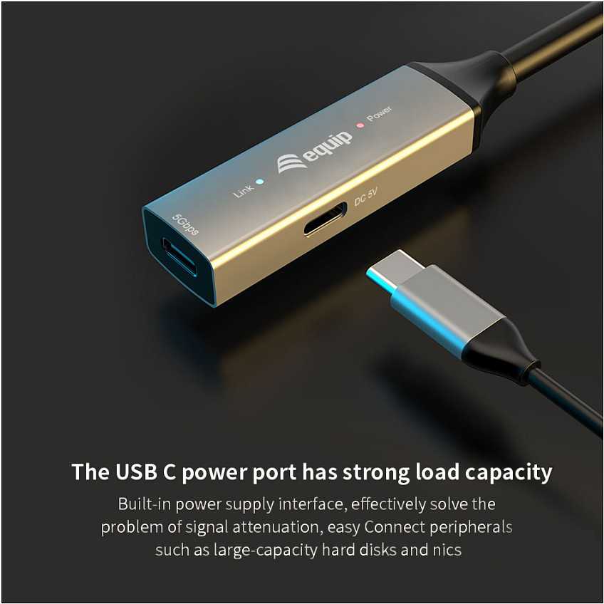 Kabelis USB Equip 133356 kabelis USB USB 3.2 Gen 1 (3.1 Gen 1) 5 m USB C Juodas