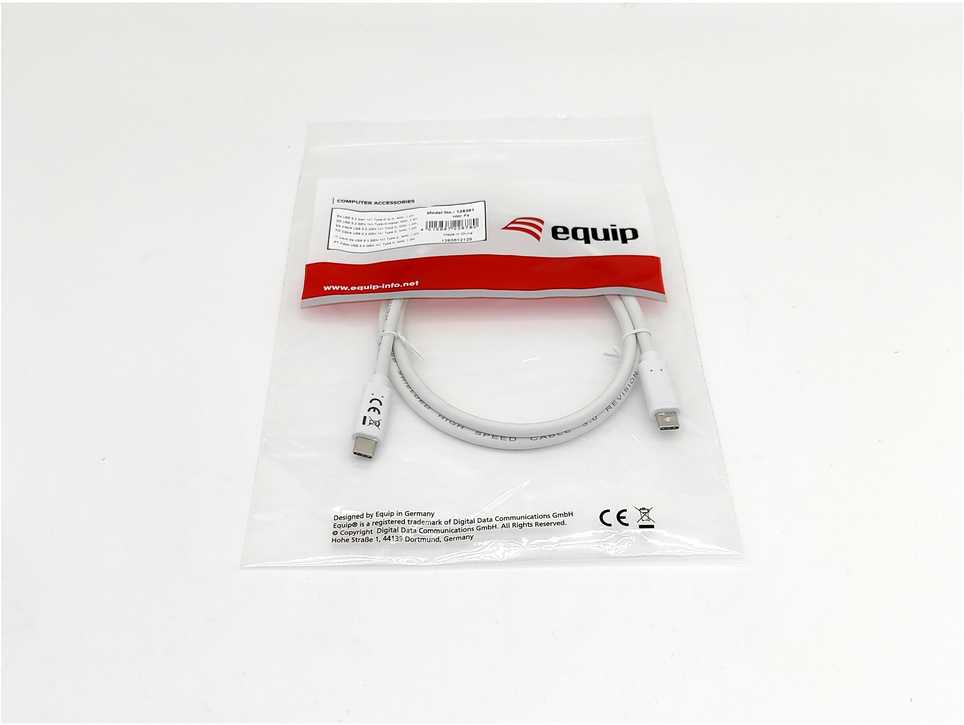 Equip 128365 kabelis USB USB 3.2 Gen 1 (3.1 Gen 1) 0,5 m USB C Baltas