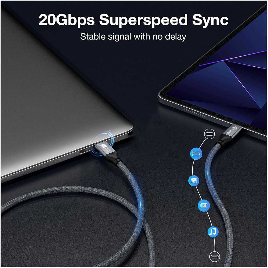 Kabelis USB Equip USB4 Gen 3x2 USB-C na USB-C 0.5m 40 Gbit/s 240W Juodas (128380)